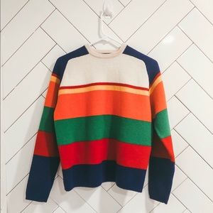 J. Crew Vintage Wool Color Block Sweater